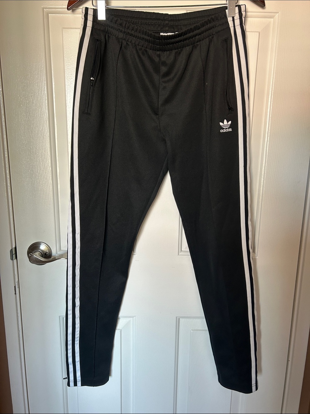 adidas Black Track Joggers with White 3-Stripes